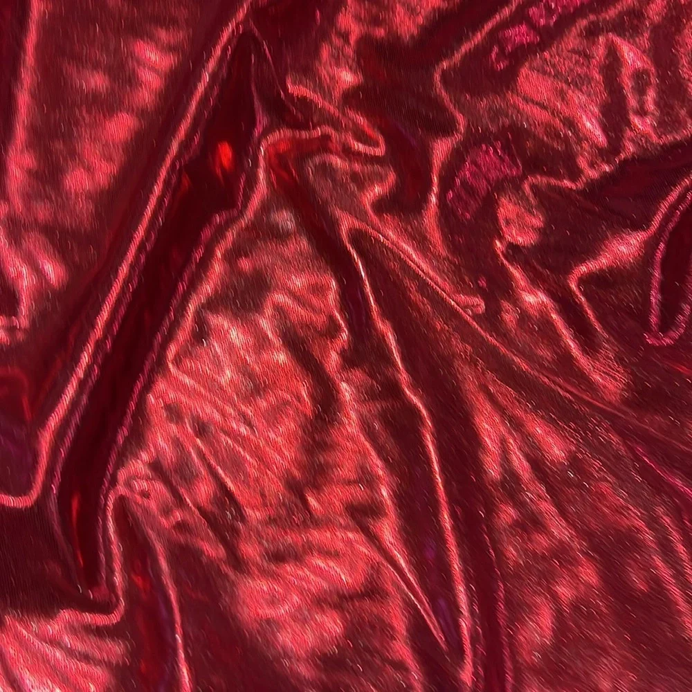 Silky red shimmer garland